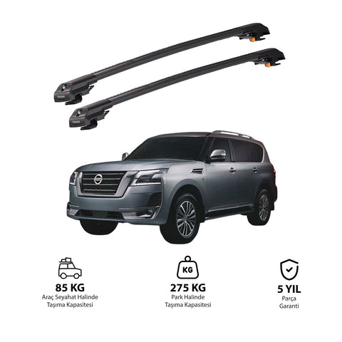 NISSAN PATROL 2011 et modèles ultérieurs TRX1 Thunder Carrier Barres transversales pour galerie de toit de voiture, 2 barres