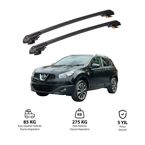 NISSAN QASHQAI 2007-2013 TRX1 Thunder Carrier Barres transversales pour galerie de toit de voiture, 2 barres