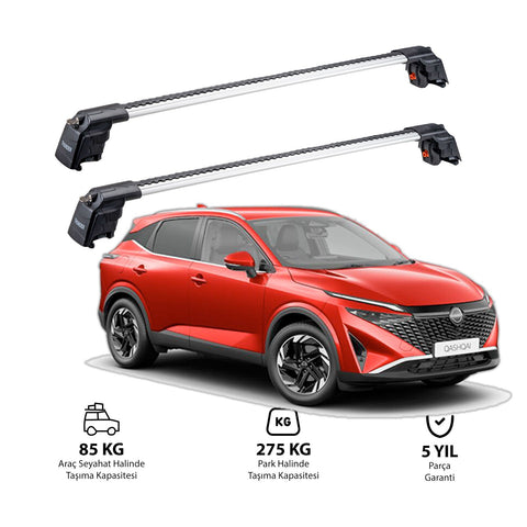 NISSAN QASHQAI 2021 et modèles ultérieurs TRX2 Thunder Carrier Barres transversales pour galerie de toit 2 barres