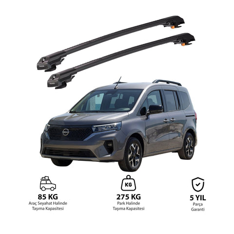 NISSAN TOWNSTAR 2020-2025 TRX1 Thunder Carrier Barres transversales pour galerie de toit de voiture, 2 barres