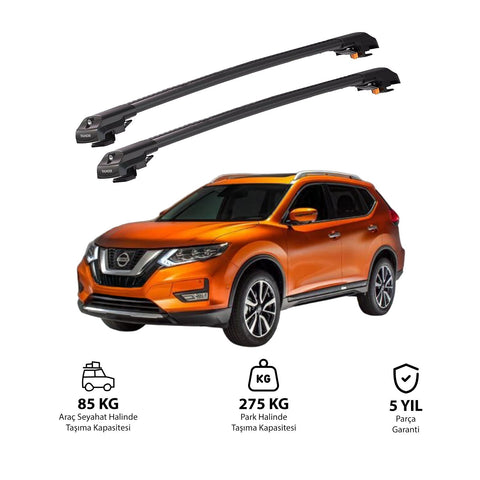 NISSAN X-TRAIL 2014-2020 TRX1 Thunder Carrier Barres transversales pour galerie de toit de voiture, 2 barres