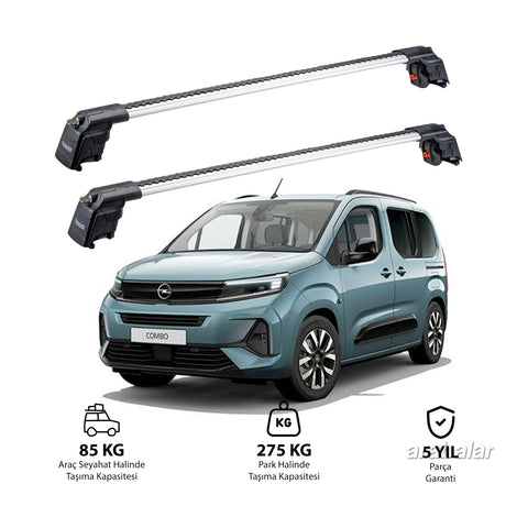 OPEL COMBO 2024  et modèles ultérieurs TRX2 Thunder Carrier Barres transversales pour galerie de toit 2 barres