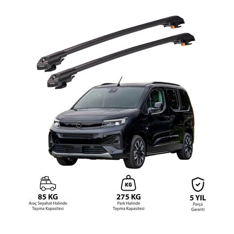 OPEL COMBO E 2019 et modèles ultérieurs TRX1 Thunder Carrier Barres transversales pour galerie de toit de voiture, 2 barres
