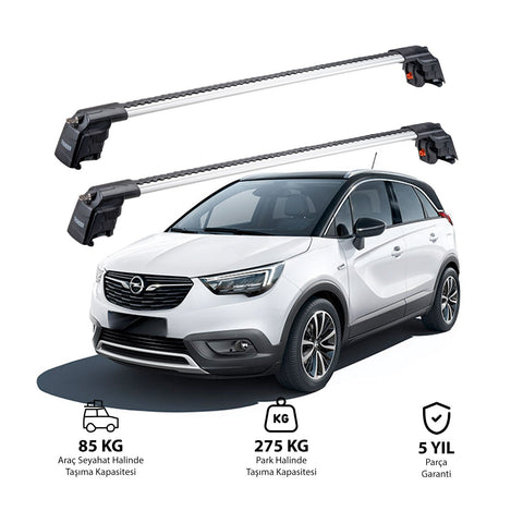 OPEL GRANDLAND X 2018 et modèles ultérieurs TRX2 Thunder Carrier Barres transversales pour galerie de toit 2 barres
