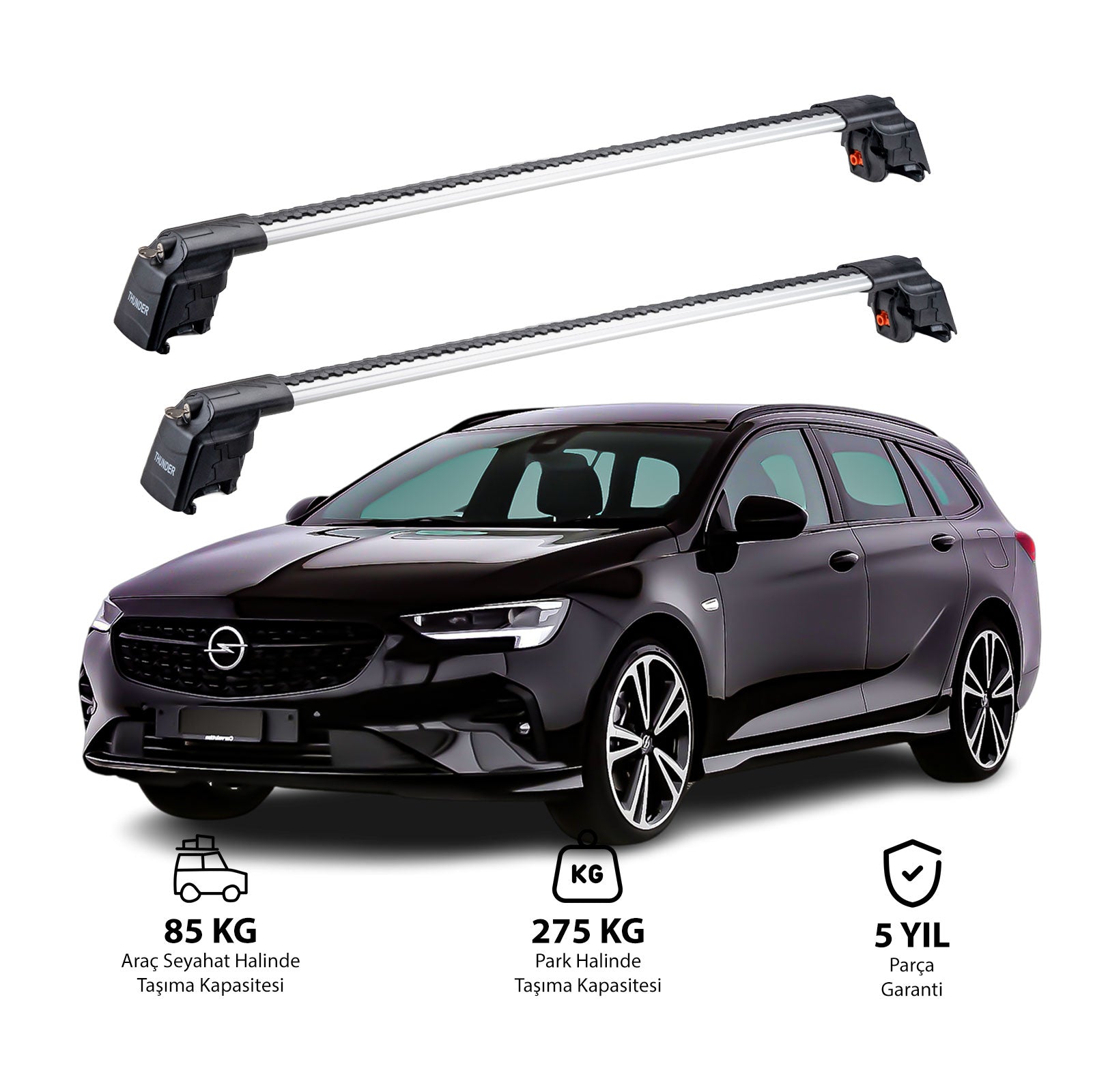 OPEL INSIGNIA SPORT TOURER 2009-2017 TRX2 Thunder Carrier Barres transversales pour galerie de toit 2 barres