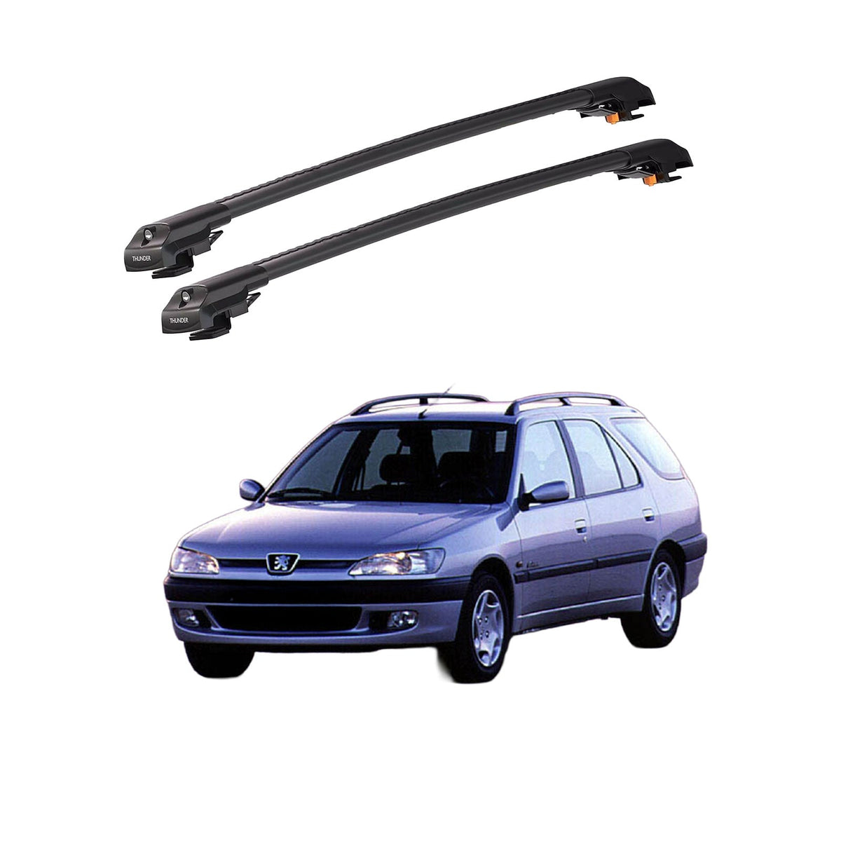 PEUGEOT 306 SW 1997-2001 TRX1 Thunder Carrier Barres transversales pour galerie de toit de voiture, 2 barres