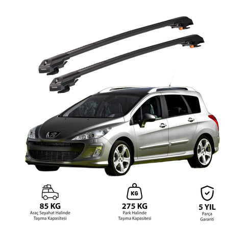 PEUGEOT 308 SW 2008-2013 TRX1 Thunder Carrier Barres transversales pour galerie de toit de voiture, 2 barres