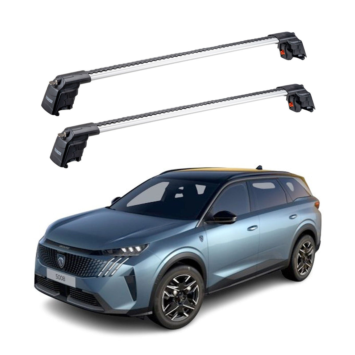 PEUGEOT 5008-E 2024 et modèles ultérieurs TRX2 Thunder Carrier Barres transversales pour galerie de toit 2 barres
