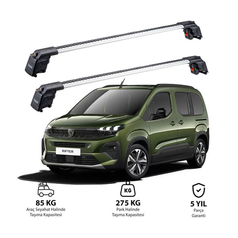 PEUGEOT RIFTER 2024  et modèles ultérieurs TRX2 Thunder Carrier Barres transversales pour galerie de toit 2 barres