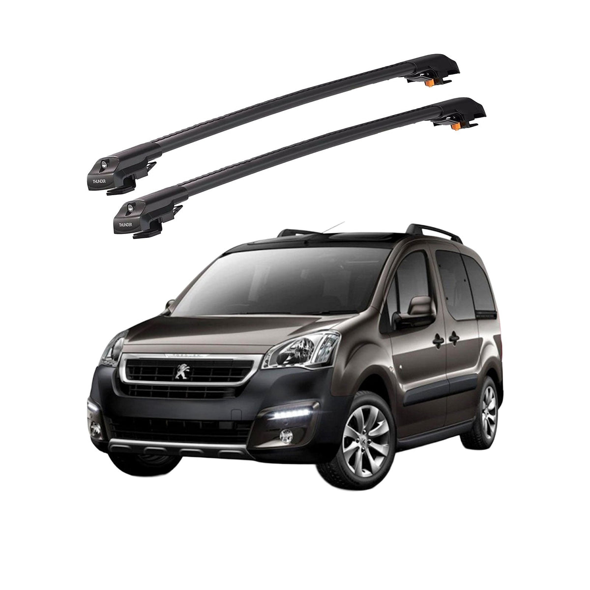 PEUGEOT TEPEE PARTNER 2018 et modèles ultérieurs TRX1 Thunder Carrier Barres transversales pour galerie de toit de voiture, 2 barres