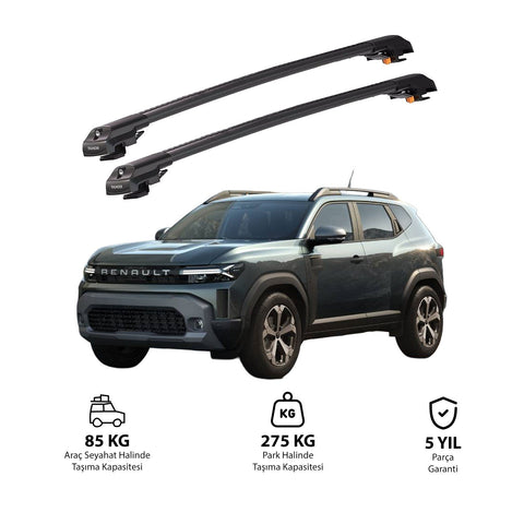 RENAULT DUSTER 2024 et modèles ultérieurs TRX1 Thunder Carrier Barres transversales pour galerie de toit de voiture, 2 barres