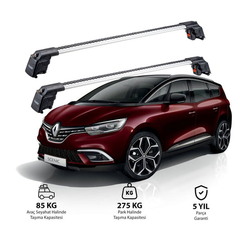 RENAULT GRAND SCENIC 2017 et modèles ultérieurs TRX2 Thunder Carrier Barres transversales pour galerie de toit 2 barres
