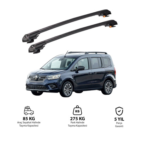 RENAULT KANGOO 2 2007-2019 TRX1 Thunder Carrier Barres transversales pour galerie de toit de voiture, 2 barres
