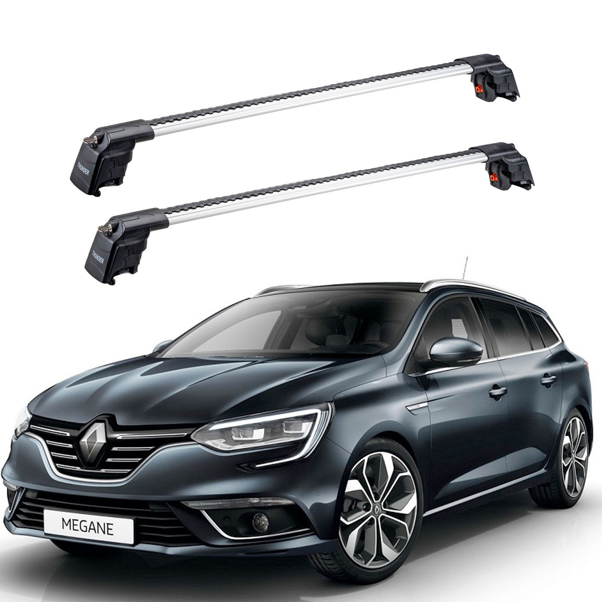 RENAULT MEGANE GRAND TOUR 2016 et modèles ultérieurs TRX2 Thunder Carrier Barres transversales pour galerie de toit 2 barres