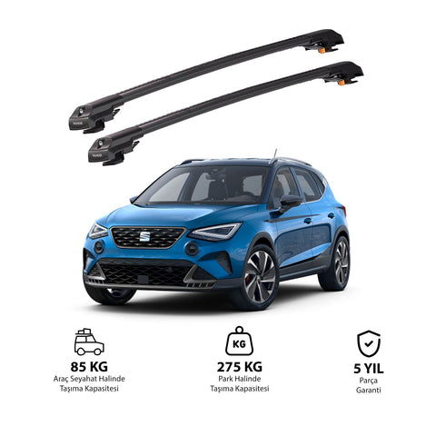 SEAT ARONA 2017 et modèles ultérieurs TRX1 Thunder Carrier Barres transversales pour galerie de toit de voiture, 2 barres