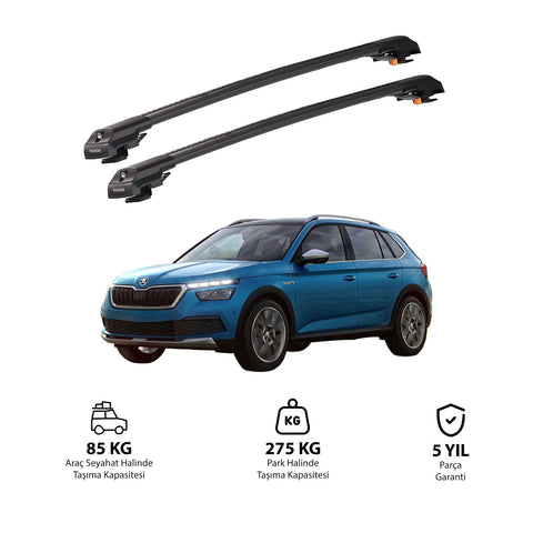 SKODA KAMIQ PREMIUM 2019 et modèles ultérieurs TRX1 Thunder Carrier Barres transversales pour galerie de toit de voiture, 2 barres