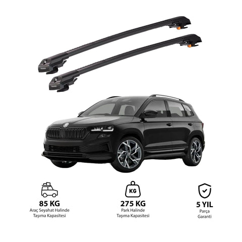 SKODA KAROQ 2017 et modèles ultérieurs TRX1 Thunder Carrier Barres transversales pour galerie de toit de voiture, 2 barres