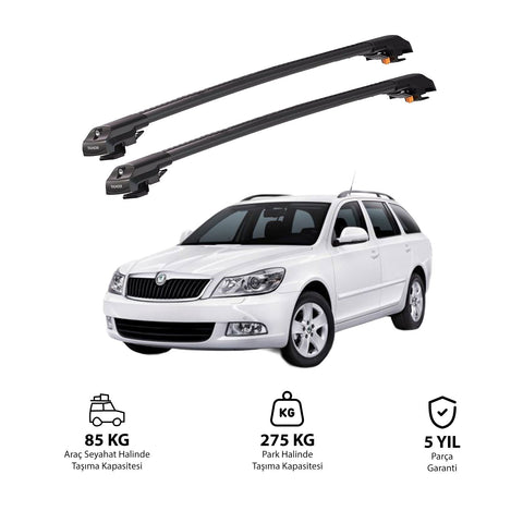SKODA OCTAVIA 2004-2012 TRX1 Thunder Carrier Barres transversales pour galerie de toit de voiture, 2 barres