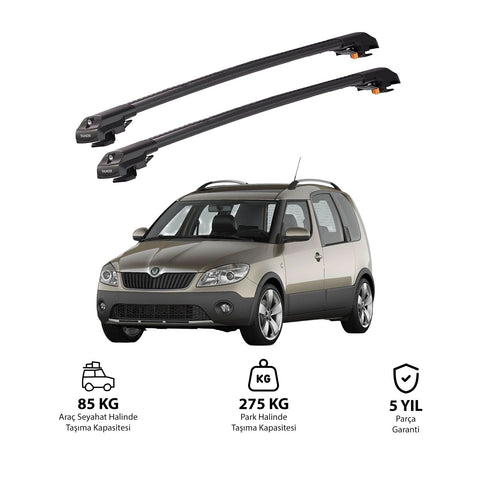 SKODA ROOMSTER 2006-2015 TRX1 Thunder Carrier Barres transversales pour galerie de toit de voiture, 2 barres