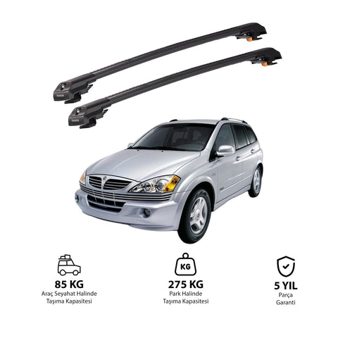 SSANGYONG KYRON 2006-2015 TRX1 Thunder Carrier Barres transversales pour galerie de toit de voiture, 2 barres