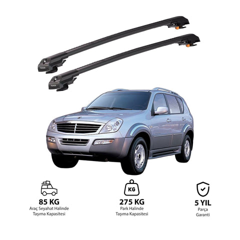 SSANGYONG REXTON 2001-2005 TRX1 Thunder Carrier Barres transversales pour galerie de toit de voiture, 2 barres