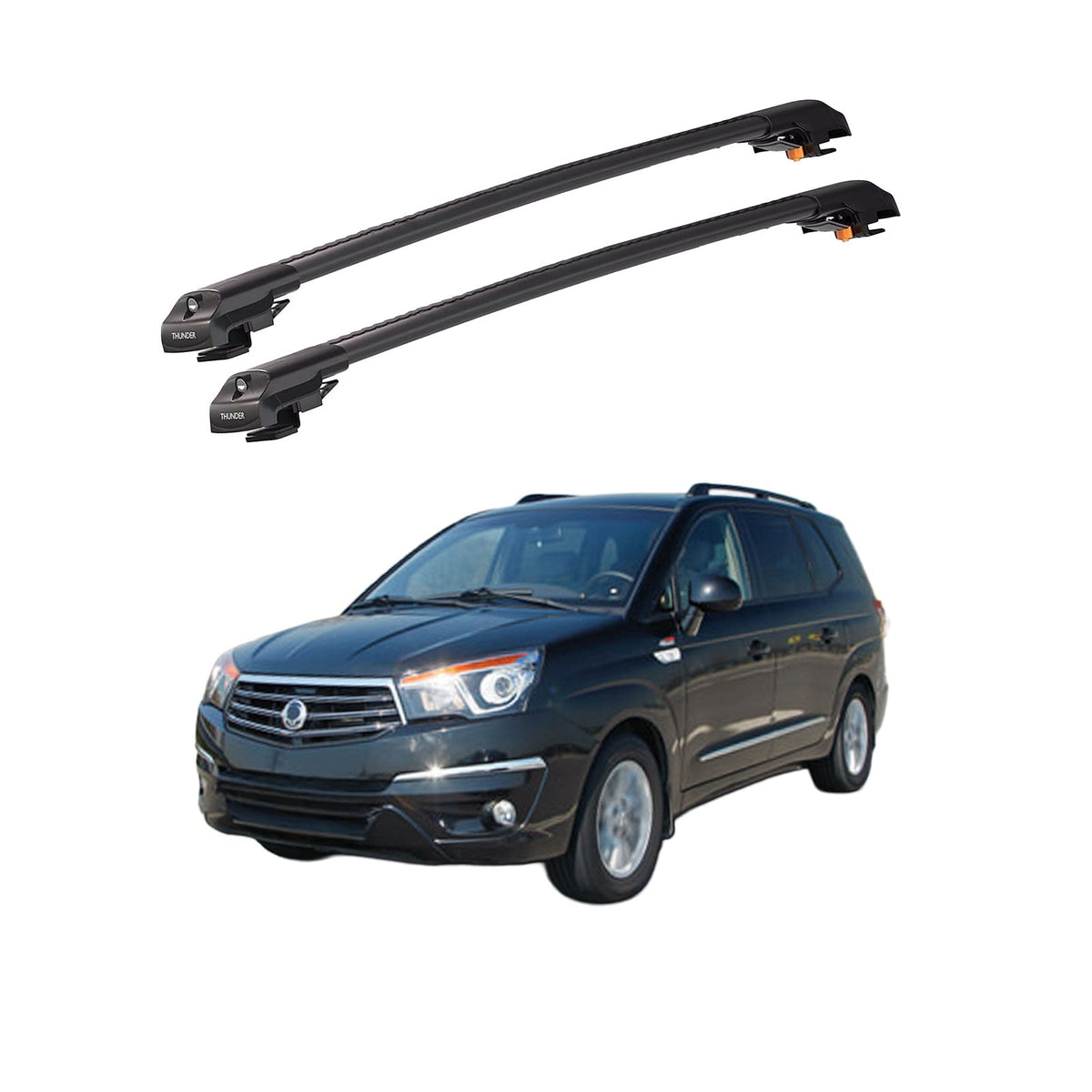 SSANGYONG RODIUS 2004-2012 TRX1 Thunder Carrier Barres transversales pour galerie de toit de voiture, 2 barres