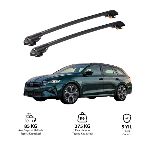 Skoda Octavia Scout 2019-2025 TRX2 Thunder Carrier Barres transversales pour galerie de toit 2 barres