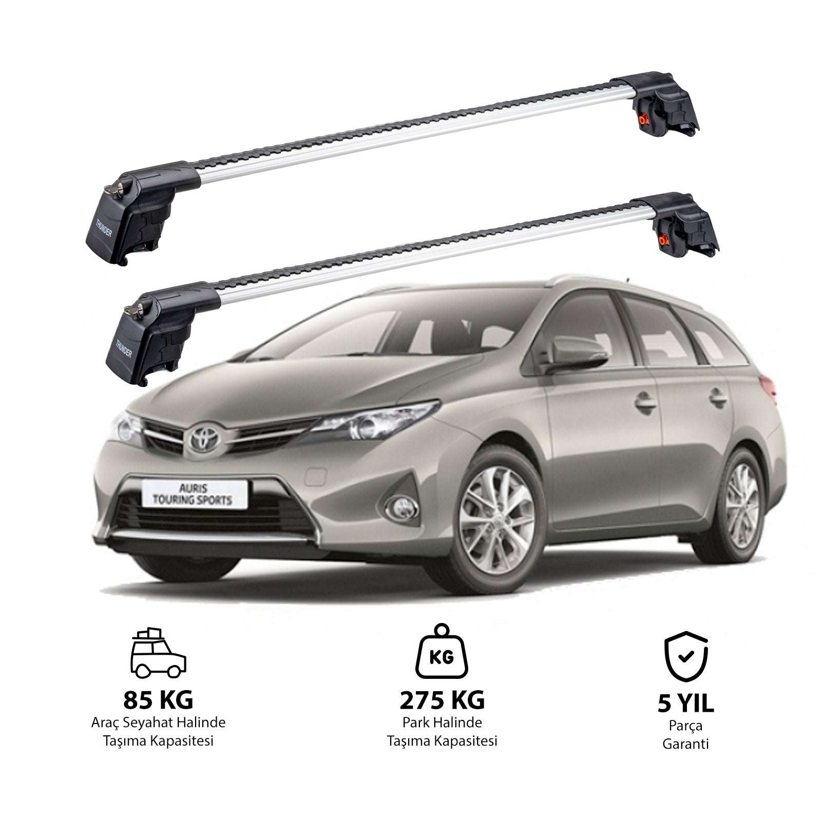 TOYOTA AURIS TOURING SPORTS 2012-2018 TRX2 Thunder Carrier Barres transversales pour galerie de toit 2 barres