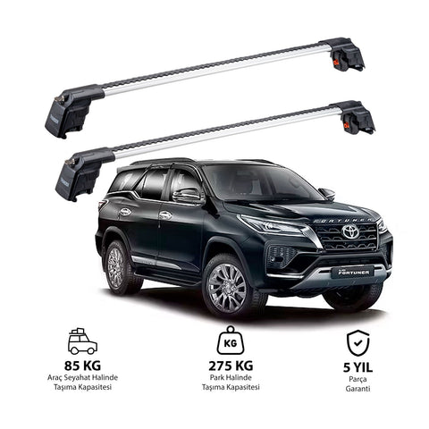 TOYOTA FORTUNER 2015 et modèles ultérieurs TRX2 Thunder Carrier Barres transversales pour galerie de toit 2 barres