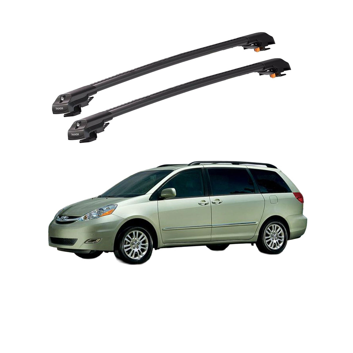 TOYOTA SIENNA 2004-2010 TRX1 Thunder Carrier Barres transversales pour galerie de toit de voiture, 2 barres