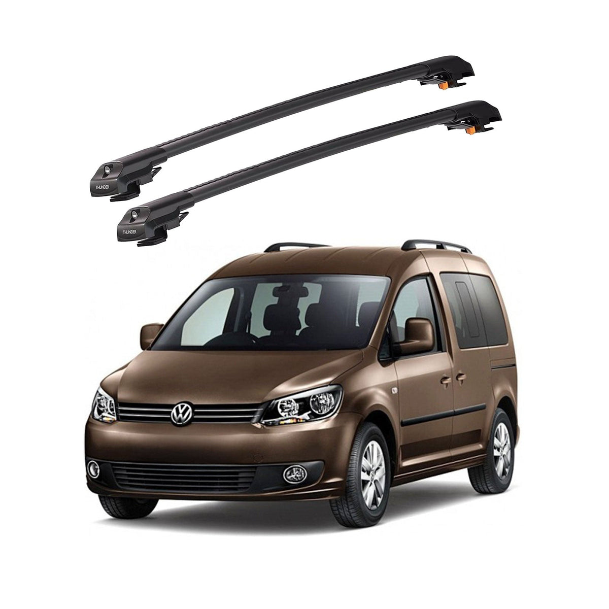 VOLKSWAGEN CADDY 2003-2019 TRX1 Thunder Carrier Barres transversales pour galerie de toit de voiture, 2 barres