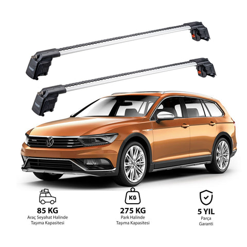 VOLKSWAGEN PASSAT ALLTRACK 2015 et modèles ultérieurs TRX2 Thunder Carrier Barres transversales pour galerie de toit 2 barres