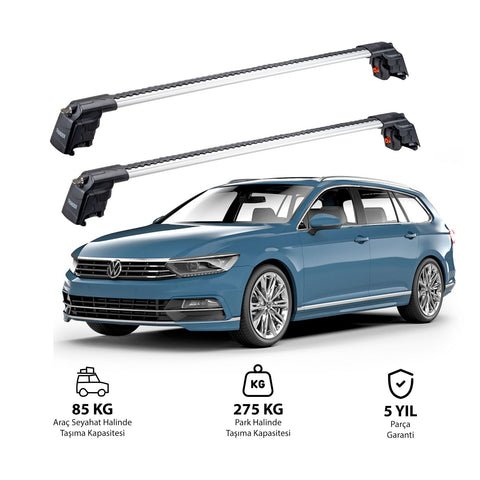 VOLKSWAGEN PASSAT VARIANT 2015 et modèles ultérieurs TRX2 Thunder Carrier Barres transversales pour galerie de toit 2 barres