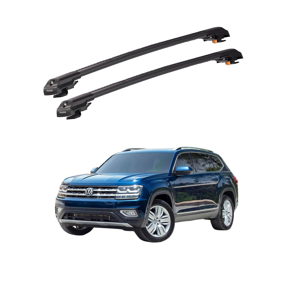 VOLKSWAGEN TERAMONT 2018 et modèles ultérieurs TRX1 Thunder Carrier Barres transversales pour galerie de toit de voiture, 2 barres