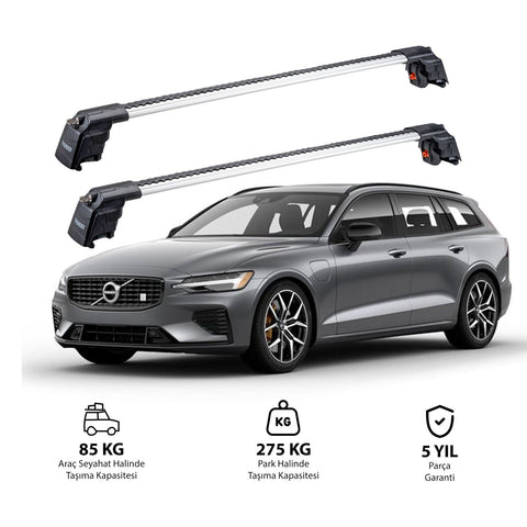 VOLVO V60 2011-2018 TRX2 Thunder Carrier Barres transversales pour galerie de toit 2 barres