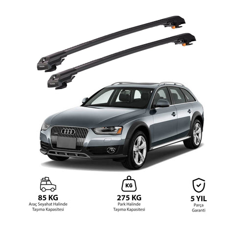 AUDI A4 ALLROAD 2008-2015 TRX1 Thunder Carrier Barres transversales pour galerie de toit de voiture, 2 barres