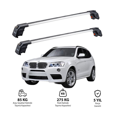 BMW X3 2011-2017 TRX2 Thunder Carrier Barres transversales pour galerie de toit 2 barres
