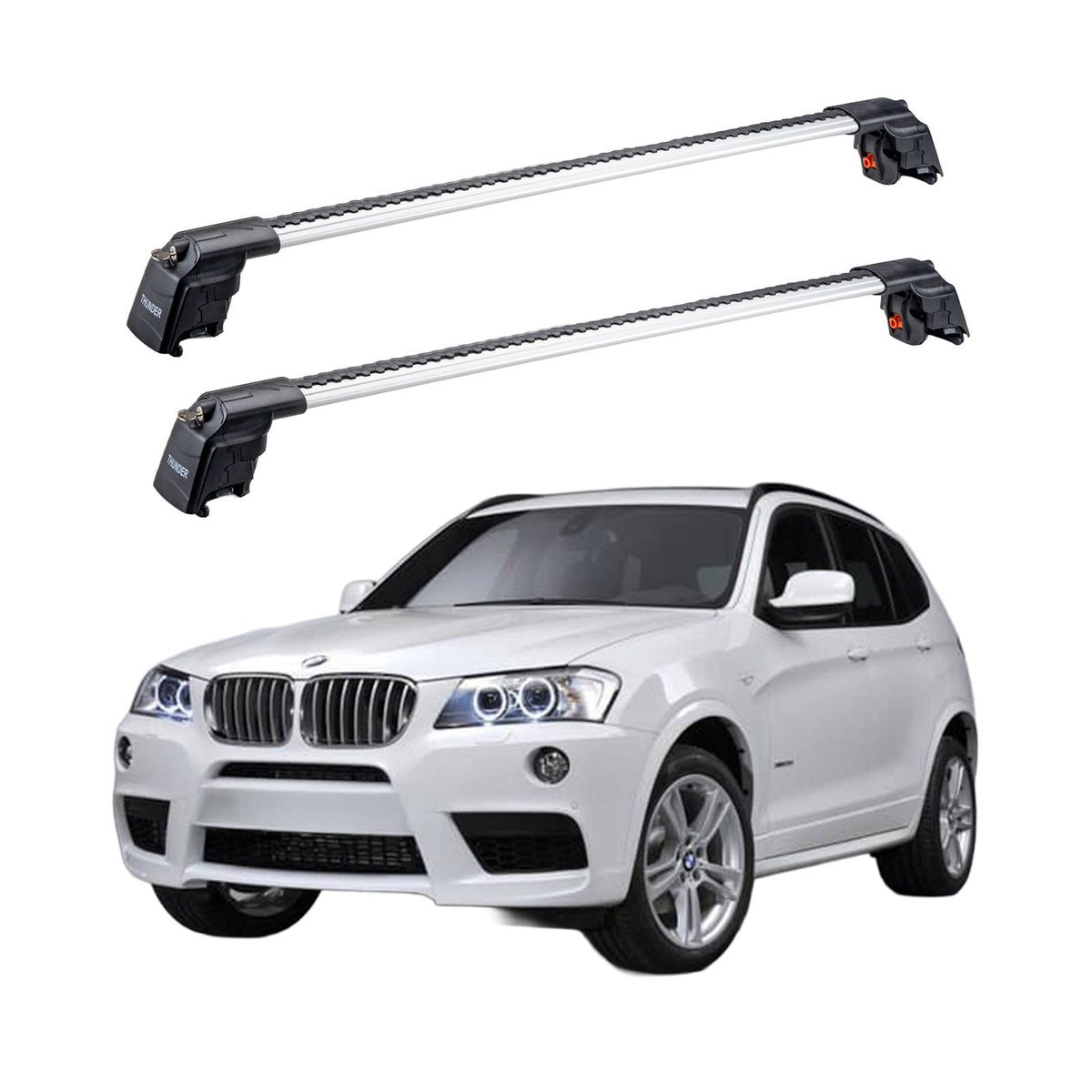 BMW X3 2011-2017 TRX2 Thunder Carrier Barres transversales pour galerie de toit 2 barres